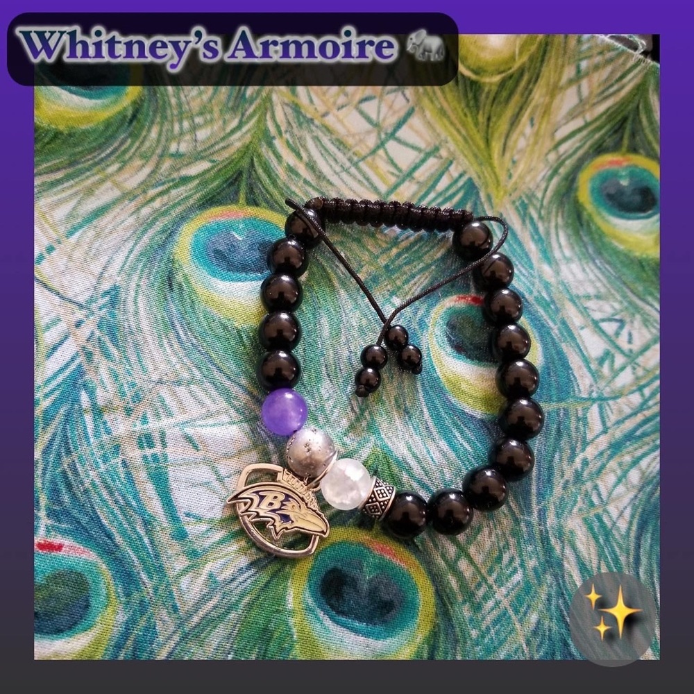 NFL Baltimore Ravens Beaded Bracelet